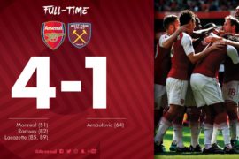 VIDEO: Arsenal vs West Ham 4-1 – Highlights & Goals