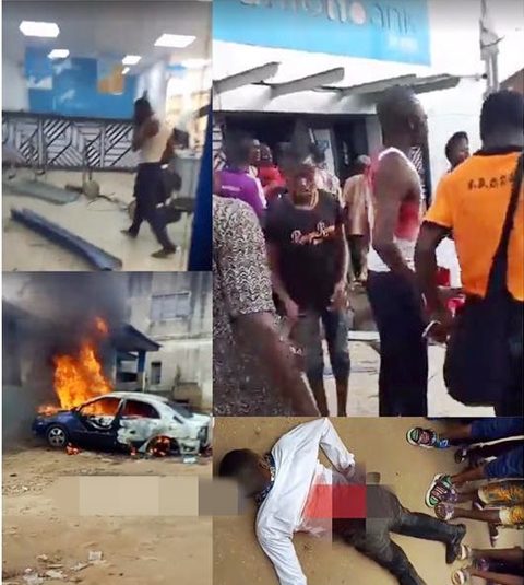 Policeman, Bank Worker Killed As Armed Robbers Attack Popular Bank In Ekiti State (Photos)