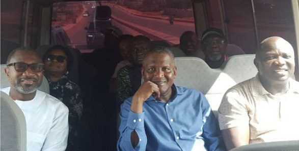 VIDEO: See Femi Otedola, Governor Ambode And Aliko Dangote Enjoying A Bus Cruise In Lagos