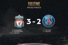 VIDEO: Liverpool 3 vs 2 Paris Saint Germain (Champions League) – Highlights & Goals