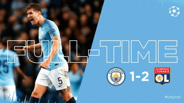 Manchester City 1 vs 2 Lyon (Champions League) Highlights & Goals