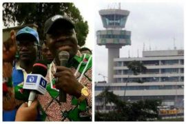 Serious Fight Breaks Out At Lagos Airport As NLC Attempts To Shut It Down