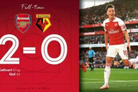 VIDEO: Arsenal 2 vs 0 Watford (Premier League) – Highlights & Goals