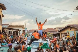 PHOTOS: Davido Gets Mobbed By Crowd As He Campaigns For His Uncle, Ademola Adeleke In Osun