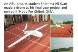 Nigerian Physics Student Invents A Drone And Named It ‘Hope For Chibok Girls’