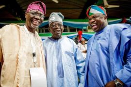 PHOTOS: Tinubu, Ambode And Sanwo-Olu All Smile As They Meet At The APC Convention