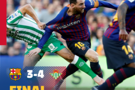 Video: Barcelona 3 vs 4 Real Betis (Laliga) – Highlights & Goals