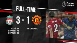 Video: Liverpool 3 vs 1 Manchester United (Premier League) Highlights & Goals