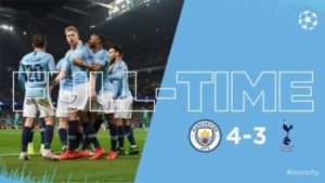 Manchester City vs Tottenham 4-3 (Agg 4-4) - Highlights