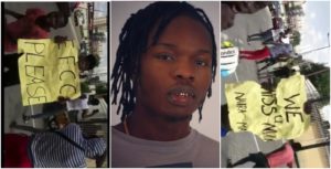 "Free Naira Marley" - Youths Protest The Release Of Naira Marley (Video)