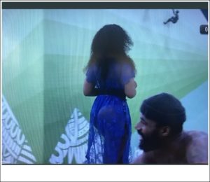 #BBNaija: Mike Caught Staring At Tacha's Bumbum (Video)