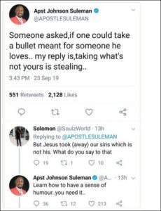 Taking A Bullet For Someone You Love Is Stealing - Apostle Suleman