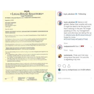 Toyin Abraham Serves A Defamatory Lawsuit Notice To Lizzy Anjorin (Photos)