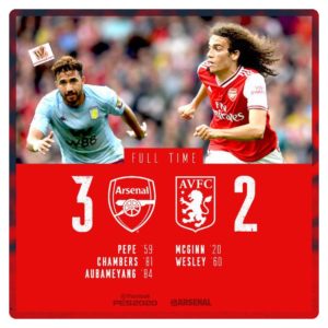 Arsenal vs Aston Villa 3-2 Highlights Download