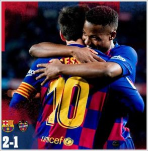 Barcelona vs Levante 2-1 - Highlights Football Video