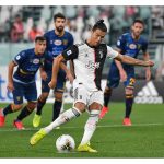 Ronaldo in penalty action in Juventus vs Lecce match