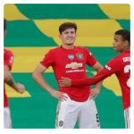 Harry Maguire celebrating his goal in Norwich vs Man Utd