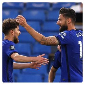 Giroud celebrate his goal in Chelsea vs Norwich City