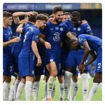 Chelsea players celebrating their winning against Wolves