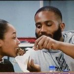 Kiddywaya feeding Erica before the BBNaija Lockdown party