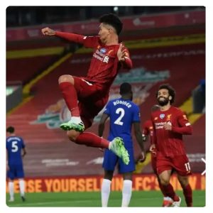 Ferminho jumped very high to celebrate his goal against Chelsea