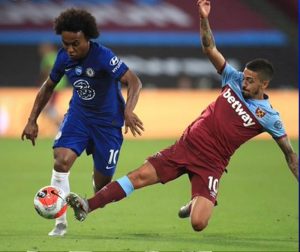 Willian in action in West Ham vs Chelsea Highlights #whuche