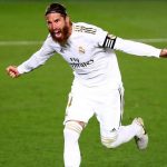 Sergio Ramos celebrate his winning goal in real madrid vs getafe match