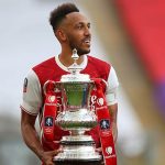 arsenal captain, aubameyang lift FA Cup trophy