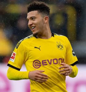 Jadon Sancho smiled to celebrate goal for Dortmund