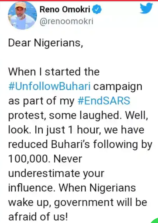 #EndSARS Protests: See What Happened To Buhari's Twitter Account