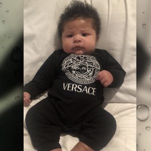 Nicki Minaj son in Versace