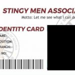 Stingy Men Association ID Card template