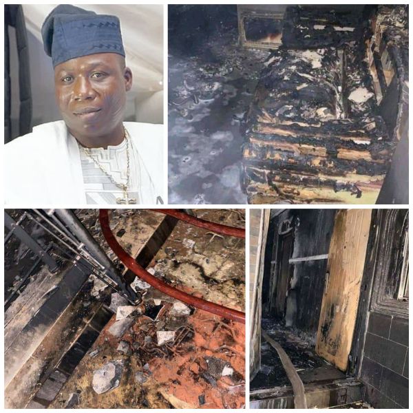 Sunday Igboho’s House Set On Fire (Photos + Video)