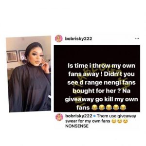 Bobrisky message to fans