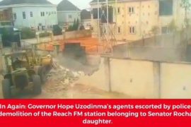Imo Govt Demolish Part Of Reach FM Belongs To Rochas Okorocha’s Daughter (Video)