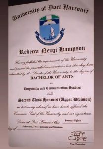 Nengi UNIPORT Certificate