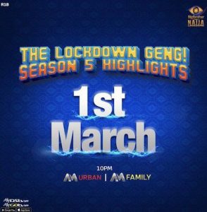 BBNaija Organizer Announced Date For Season 5 (Lockdown) Highlights & Reunion Show (Video)