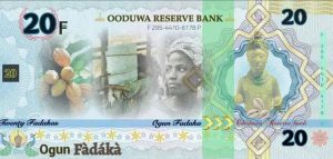 Oduduwa Currency 20 fadaka note