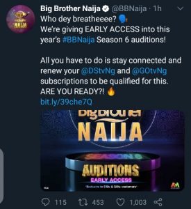 Bbnaija season 6 audition