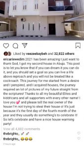 Erica abuja house full caption