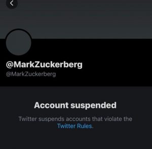 Twitter ban Facebook's Mark Zuckerberg's account