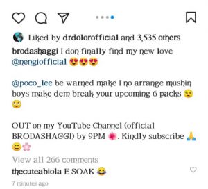 Broda Shaggi Instagram post