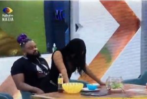 #Bbnaija: Moment Queen Gives Whitemoney A Seductive Lap Dance (Video)