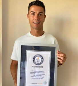 Cristiano Ronaldo Receives Guinness World Records Certificate