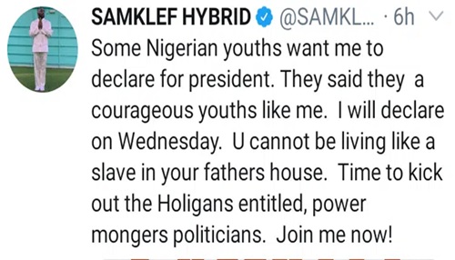 2023: Samklef Announces Presidential Bid