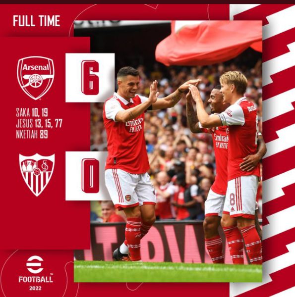 Arsenal vs Sevilla 6-0 Highlights