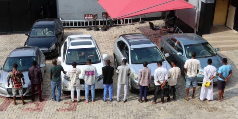 The 13 internet fraudsters arrested on Friday in Ibadan