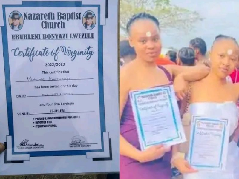 Church Gives Certificate Of Virginity To Ladies After Testing Them (Photos)