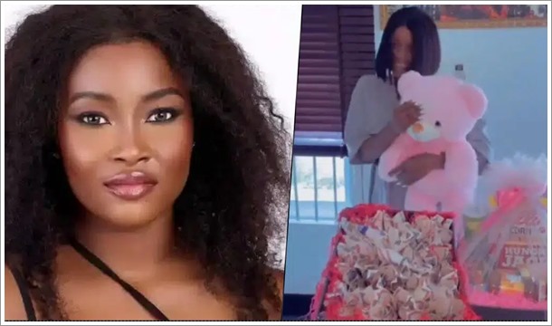 BBNaija: Ilebaye gush as fans surprise her with cash gift and more (Video)