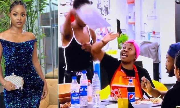 "Bella must get a strike for this" - Reactions as Bella clashes with Rachael, pours food on table (Video)